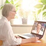 senior woman laptop online therapy senior woman laptop online therapy
