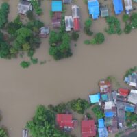 Flooded town