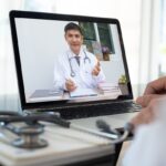 Doctor on video conference