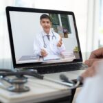 Doctor on video conference Doctor on video conference