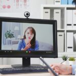 Telemedicine concept on webcam