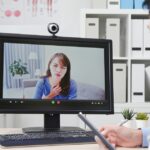 Telemedicine concept on webcam Telemedicine concept on webcam